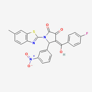 molecular formula C25H16FN3O5S B5397276 4-(4-fluorobenzoyl)-3-hydroxy-1-(6-methyl-1,3-benzothiazol-2-yl)-5-(3-nitrophenyl)-1,5-dihydro-2H-pyrrol-2-one 