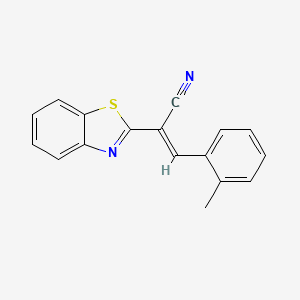 (E)-2-(1,3-benzothiazol-2-yl)-3-(2-methylphenyl)prop-2-enenitrile