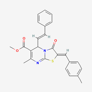 molecular formula C25H22N2O3S B5397332 methyl 7-methyl-2-(4-methylbenzylidene)-3-oxo-5-(2-phenylvinyl)-2,3-dihydro-5H-[1,3]thiazolo[3,2-a]pyrimidine-6-carboxylate 