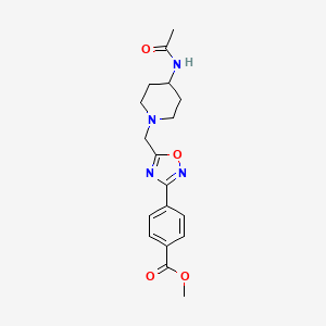 molecular formula C18H22N4O4 B5397343 methyl 4-(5-{[4-(acetylamino)-1-piperidinyl]methyl}-1,2,4-oxadiazol-3-yl)benzoate 