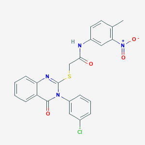 molecular formula C23H17ClN4O4S B5397349 2-{[3-(3-chlorophenyl)-4-oxo-3,4-dihydro-2-quinazolinyl]thio}-N-(4-methyl-3-nitrophenyl)acetamide 