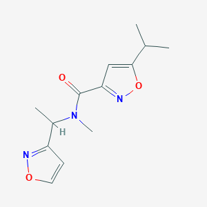 molecular formula C13H17N3O3 B5397354 5-isopropyl-N-[1-(3-isoxazolyl)ethyl]-N-methyl-3-isoxazolecarboxamide 