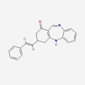 molecular formula C21H18N2O B5397355 3-(2-phenylvinyl)-2,3,4,5-tetrahydro-1H-dibenzo[b,e][1,4]diazepin-1-one 