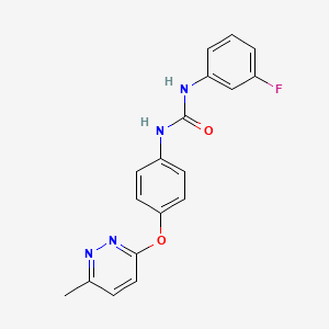 molecular formula C18H15FN4O2 B5397369 N-(3-fluorophenyl)-N'-{4-[(6-methyl-3-pyridazinyl)oxy]phenyl}urea 