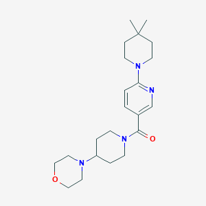molecular formula C22H34N4O2 B5397384 4-(1-{[6-(4,4-dimethylpiperidin-1-yl)pyridin-3-yl]carbonyl}piperidin-4-yl)morpholine 
