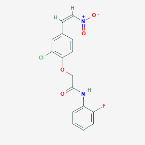 2-[2-chloro-4-(2-nitrovinyl)phenoxy]-N-(2-fluorophenyl)acetamide