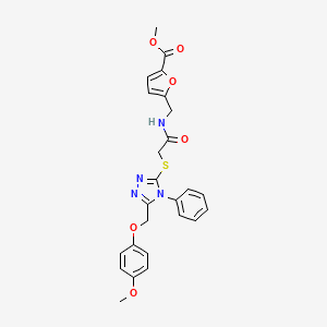 molecular formula C25H24N4O6S B5397394 methyl 5-({[({5-[(4-methoxyphenoxy)methyl]-4-phenyl-4H-1,2,4-triazol-3-yl}thio)acetyl]amino}methyl)-2-furoate 