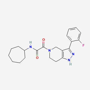 molecular formula C21H25FN4O2 B5397402 N-cycloheptyl-2-[3-(2-fluorophenyl)-1,4,6,7-tetrahydro-5H-pyrazolo[4,3-c]pyridin-5-yl]-2-oxoacetamide 