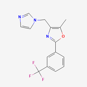 molecular formula C15H12F3N3O B5397424 4-(1H-imidazol-1-ylmethyl)-5-methyl-2-[3-(trifluoromethyl)phenyl]-1,3-oxazole 