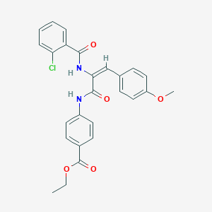 ethyl 4-{[2-[(2-chlorobenzoyl)amino]-3-(4-methoxyphenyl)acryloyl]amino}benzoate