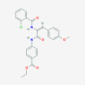 molecular formula C26H23ClN2O5 B5397440 ethyl 4-{[2-[(2-chlorobenzoyl)amino]-3-(4-methoxyphenyl)acryloyl]amino}benzoate 