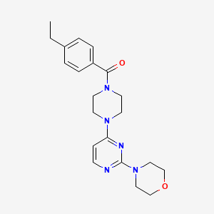 molecular formula C21H27N5O2 B5397451 4-{4-[4-(4-ethylbenzoyl)-1-piperazinyl]-2-pyrimidinyl}morpholine 