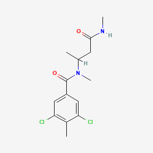 molecular formula C14H18Cl2N2O2 B5397452 3,5-dichloro-N,4-dimethyl-N-[1-methyl-3-(methylamino)-3-oxopropyl]benzamide 