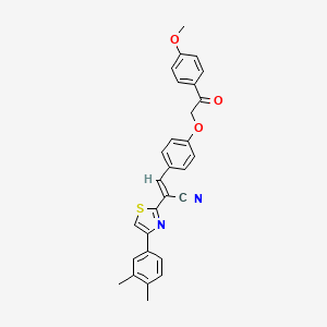 molecular formula C29H24N2O3S B5397458 2-[4-(3,4-dimethylphenyl)-1,3-thiazol-2-yl]-3-{4-[2-(4-methoxyphenyl)-2-oxoethoxy]phenyl}acrylonitrile 