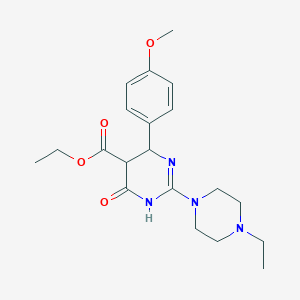 molecular formula C20H28N4O4 B5397473 ethyl 2-(4-ethyl-1-piperazinyl)-6-(4-methoxyphenyl)-4-oxo-1,4,5,6-tetrahydro-5-pyrimidinecarboxylate 