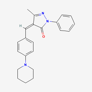 molecular formula C22H23N3O B5397493 5-methyl-2-phenyl-4-[4-(1-piperidinyl)benzylidene]-2,4-dihydro-3H-pyrazol-3-one 