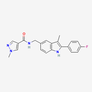 molecular formula C21H19FN4O B5397539 N-{[2-(4-fluorophenyl)-3-methyl-1H-indol-5-yl]methyl}-1-methyl-1H-pyrazole-4-carboxamide 
