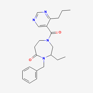 4-benzyl-3-ethyl-1-[(4-propyl-5-pyrimidinyl)carbonyl]-1,4-diazepan-5-one