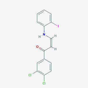 molecular formula C15H10Cl2INO B5397586 1-(3,4-dichlorophenyl)-3-[(2-iodophenyl)amino]-2-propen-1-one 