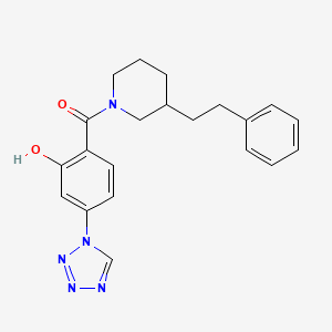 molecular formula C21H23N5O2 B5397621 2-{[3-(2-phenylethyl)-1-piperidinyl]carbonyl}-5-(1H-tetrazol-1-yl)phenol 