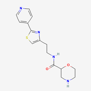 N-{2-[2-(4-pyridinyl)-1,3-thiazol-4-yl]ethyl}-2-morpholinecarboxamide hydrochloride