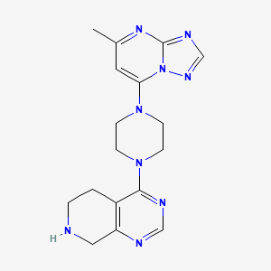 molecular formula C17H21N9 B5397640 4-[4-(5-methyl[1,2,4]triazolo[1,5-a]pyrimidin-7-yl)piperazin-1-yl]-5,6,7,8-tetrahydropyrido[3,4-d]pyrimidine 