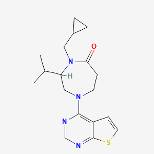 molecular formula C18H24N4OS B5397645 4-(cyclopropylmethyl)-3-isopropyl-1-thieno[2,3-d]pyrimidin-4-yl-1,4-diazepan-5-one 