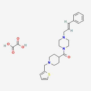 molecular formula C26H33N3O5S B5397662 1-(3-phenyl-2-propen-1-yl)-4-{[1-(2-thienylmethyl)-4-piperidinyl]carbonyl}piperazine oxalate 