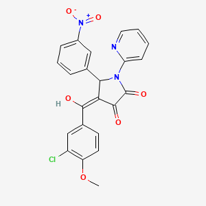 molecular formula C23H16ClN3O6 B5397673 4-(3-chloro-4-methoxybenzoyl)-3-hydroxy-5-(3-nitrophenyl)-1-(2-pyridinyl)-1,5-dihydro-2H-pyrrol-2-one 