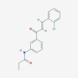 molecular formula C18H16ClNO2 B5397717 N-{3-[3-(2-chlorophenyl)acryloyl]phenyl}propanamide 