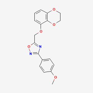 molecular formula C18H16N2O5 B5397723 5-[(2,3-dihydro-1,4-benzodioxin-5-yloxy)methyl]-3-(4-methoxyphenyl)-1,2,4-oxadiazole 