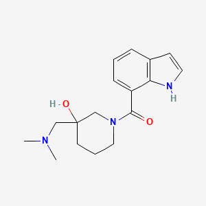 molecular formula C17H23N3O2 B5397762 3-[(dimethylamino)methyl]-1-(1H-indol-7-ylcarbonyl)-3-piperidinol 