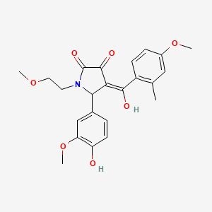 molecular formula C23H25NO7 B5397774 3-hydroxy-5-(4-hydroxy-3-methoxyphenyl)-1-(2-methoxyethyl)-4-(4-methoxy-2-methylbenzoyl)-1,5-dihydro-2H-pyrrol-2-one 