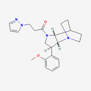 (2R*,3S*,6R*)-3-(2-methoxyphenyl)-5-[3-(1H-pyrazol-1-yl)propanoyl]-1,5-diazatricyclo[5.2.2.0~2,6~]undecane