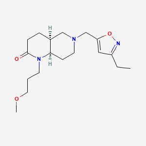 molecular formula C18H29N3O3 B5397858 (4aS*,8aR*)-6-[(3-ethylisoxazol-5-yl)methyl]-1-(3-methoxypropyl)octahydro-1,6-naphthyridin-2(1H)-one 