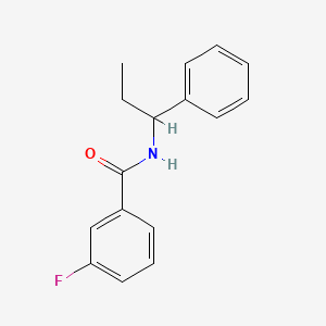 molecular formula C16H16FNO B5397866 3-fluoro-N-(1-phenylpropyl)benzamide 