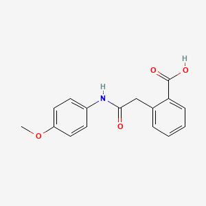 molecular formula C16H15NO4 B5397964 2-{2-[(4-methoxyphenyl)amino]-2-oxoethyl}benzoic acid 