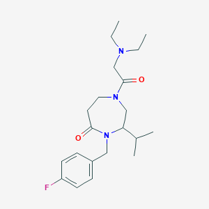 molecular formula C21H32FN3O2 B5397989 1-(N,N-diethylglycyl)-4-(4-fluorobenzyl)-3-isopropyl-1,4-diazepan-5-one 