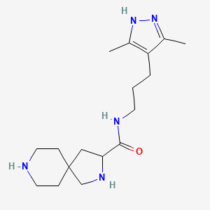 molecular formula C17H29N5O B5397996 N-[3-(3,5-dimethyl-1H-pyrazol-4-yl)propyl]-2,8-diazaspiro[4.5]decane-3-carboxamide dihydrochloride 