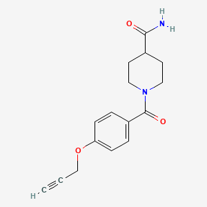 molecular formula C16H18N2O3 B5397998 1-[4-(2-propyn-1-yloxy)benzoyl]-4-piperidinecarboxamide 