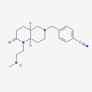 molecular formula C19H26N4O B5397999 4-{[rel-(4aS,8aR)-1-[2-(methylamino)ethyl]-2-oxooctahydro-1,6-naphthyridin-6(2H)-yl]methyl}benzonitrile dihydrochloride 