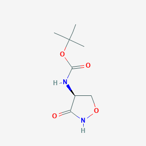 molecular formula C8H14N2O4 B053980 tert-butyl N-[(4S)-3-oxo-1,2-oxazolidin-4-yl]carbamate CAS No. 118236-32-1