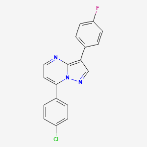 molecular formula C18H11ClFN3 B5398012 7-(4-chlorophenyl)-3-(4-fluorophenyl)pyrazolo[1,5-a]pyrimidine 