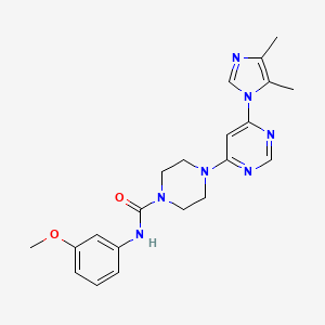 molecular formula C21H25N7O2 B5398015 4-[6-(4,5-dimethyl-1H-imidazol-1-yl)-4-pyrimidinyl]-N-(3-methoxyphenyl)-1-piperazinecarboxamide 