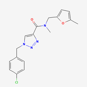 molecular formula C17H17ClN4O2 B5398037 1-(4-chlorobenzyl)-N-methyl-N-[(5-methyl-2-furyl)methyl]-1H-1,2,3-triazole-4-carboxamide 