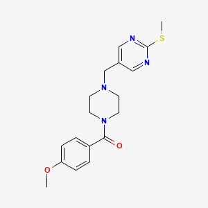molecular formula C18H22N4O2S B5398044 5-{[4-(4-methoxybenzoyl)-1-piperazinyl]methyl}-2-(methylthio)pyrimidine 