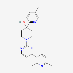 molecular formula C22H25N5O B5398049 1-[4-(2,6-dimethylpyridin-3-yl)pyrimidin-2-yl]-4-(5-methylpyridin-2-yl)piperidin-4-ol 