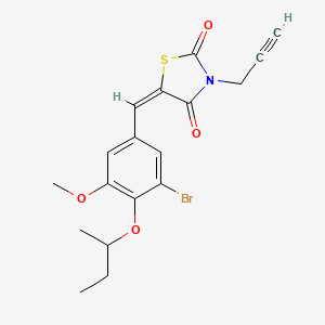 molecular formula C18H18BrNO4S B5398060 5-(3-bromo-4-sec-butoxy-5-methoxybenzylidene)-3-(2-propyn-1-yl)-1,3-thiazolidine-2,4-dione 