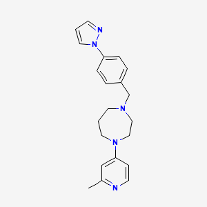 molecular formula C21H25N5 B5398071 1-(2-methyl-4-pyridinyl)-4-[4-(1H-pyrazol-1-yl)benzyl]-1,4-diazepane 