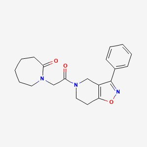 molecular formula C20H23N3O3 B5398094 1-[2-oxo-2-(3-phenyl-6,7-dihydroisoxazolo[4,5-c]pyridin-5(4H)-yl)ethyl]azepan-2-one 